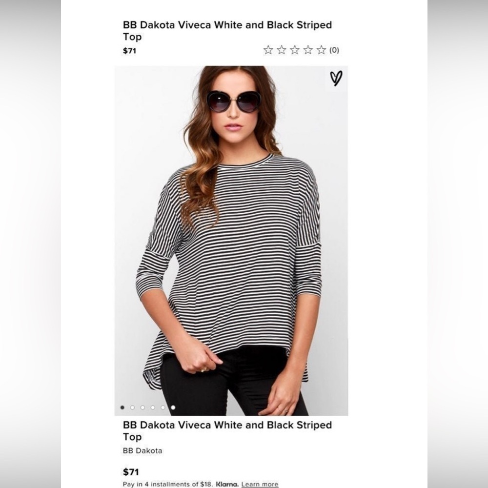 BB Dakota viveca striped top size small